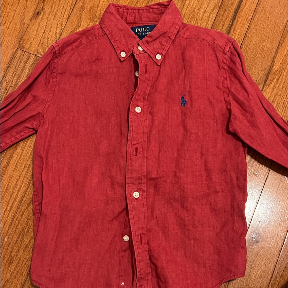 Polo by Ralph Lauren Red Kids Button Down Shirt